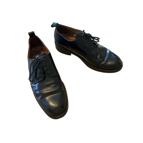 Ami Men’s black leather lace up dress shoes size 43